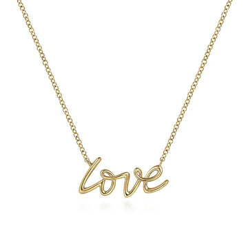 GABRIEL & CO- 14K Yellow Gold Love Necklace